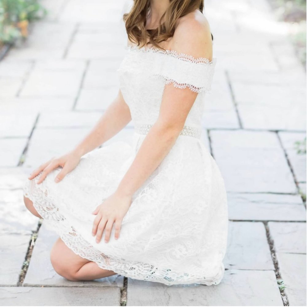 White Off-the-Shoulder Dress